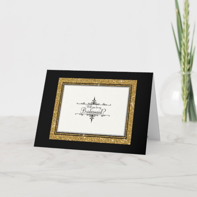 Ornement Doré Rayure Pailletée Classique Merci (Devant)