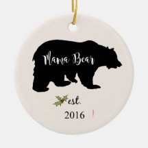 ornement d'ours de maman, ornement de Noël de