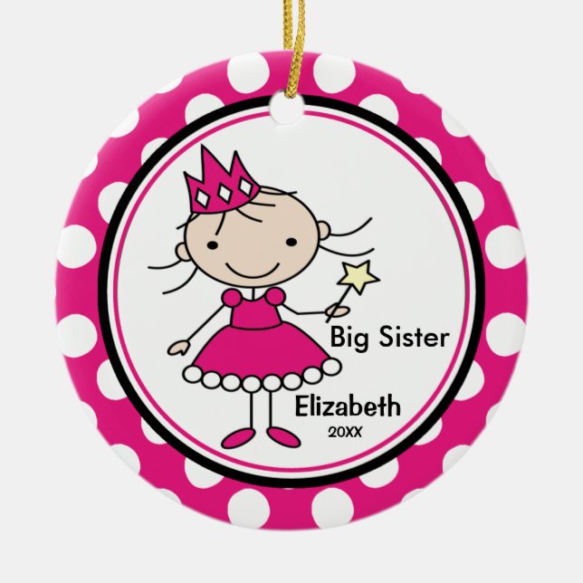 Ornement doux de Noël de princesse grande soeur (Devant)