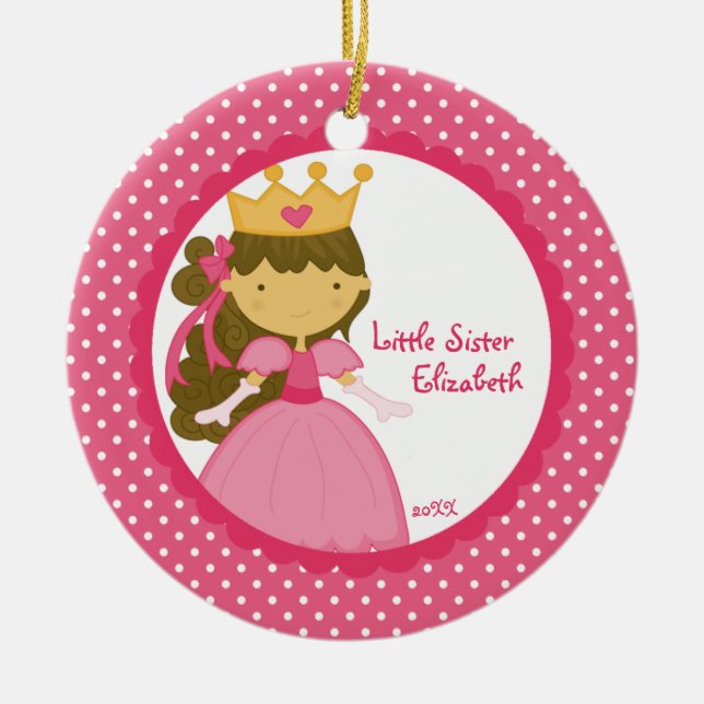 Ornement doux de Noël de princesse petite soeur (Devant)