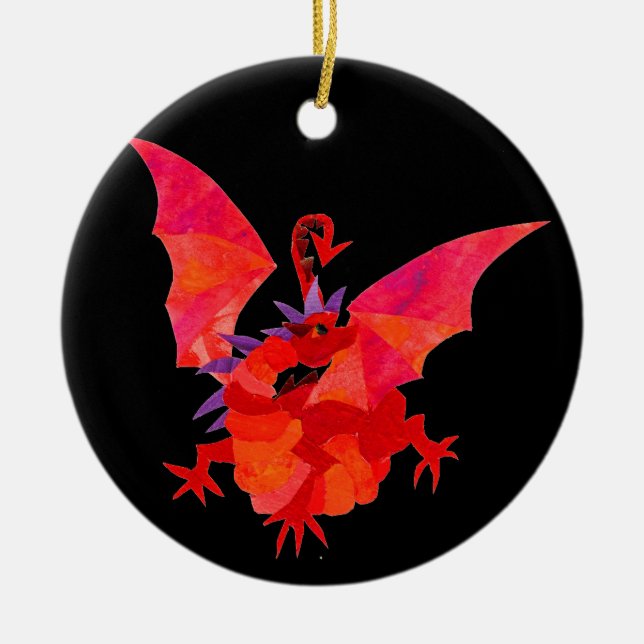 Ornement Dragon Rouge (Devant)