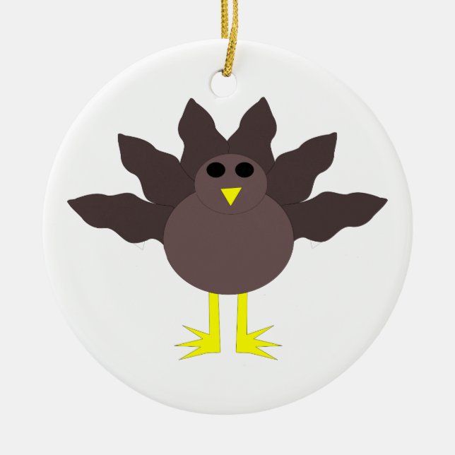 Ornement drôle de dindon de Thanksgiving (Devant)