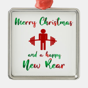 Ornement drôle de forme physique de Joyeux Noël de