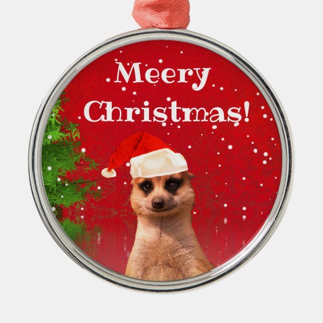 Ornement drôle de Noël de Noël de Meerkat Meery (Devant)