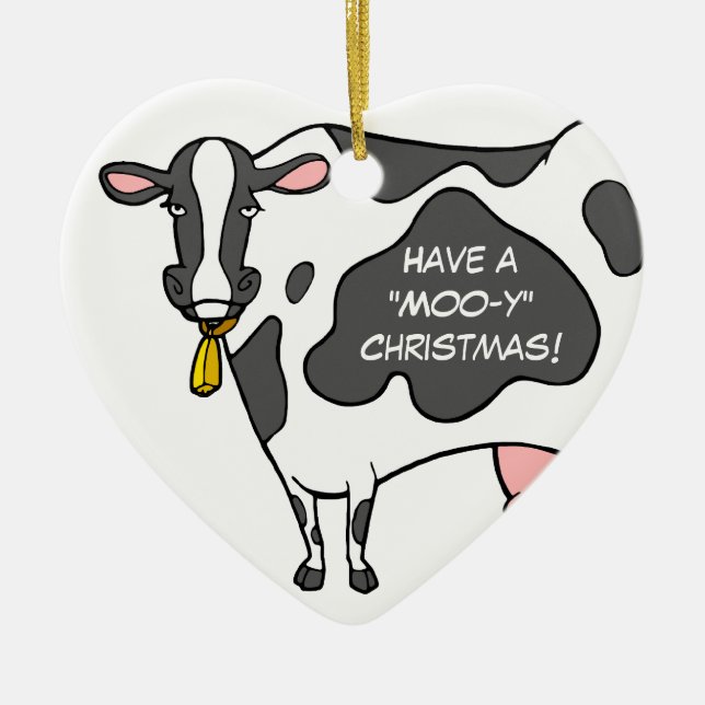 Ornement drôle de Noël de vache (Devant)
