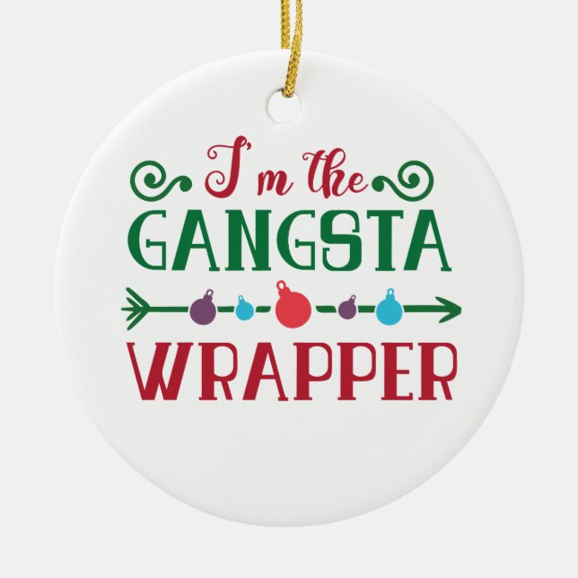 Ornement drôle de Noël | d'emballage de Gangsta (Devant)