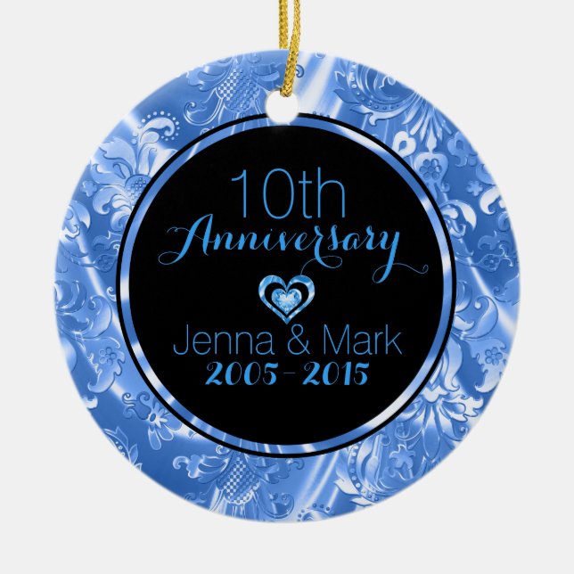 Ornement du 50e anniversaire du Mariage noir et bl (Devant)