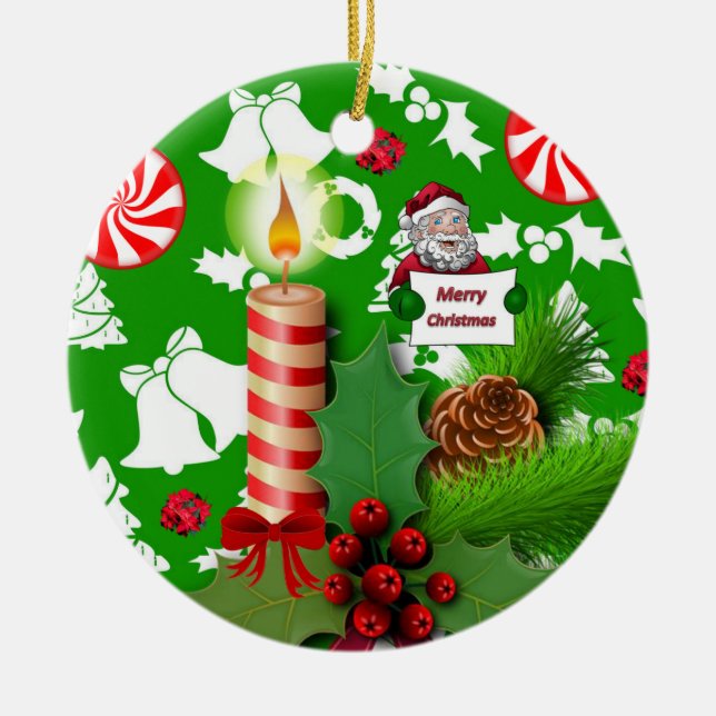 Ornement du Cercle de Noël, bougie de Noël (Devant)