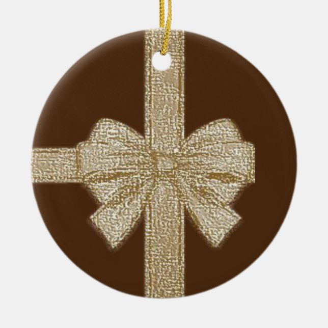 Ornement du Cercle de Noël, Bow beige (Devant)