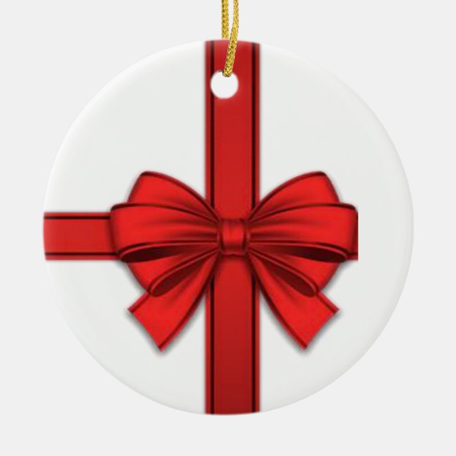 Ornement du Cercle de Noël, Bow rouge (Devant)
