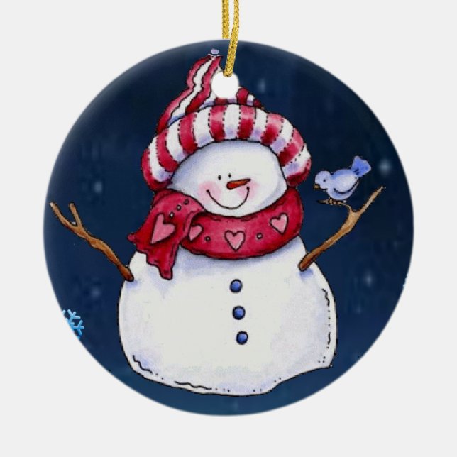 Ornement du Cercle de Noël, Snowman (Devant)