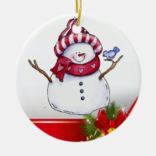 Ornement du Cercle de Noël, Snowman (Devant)