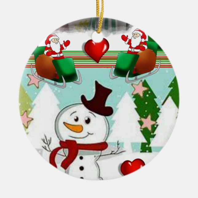 Ornement du Cercle de Noël, Snowman (Devant)