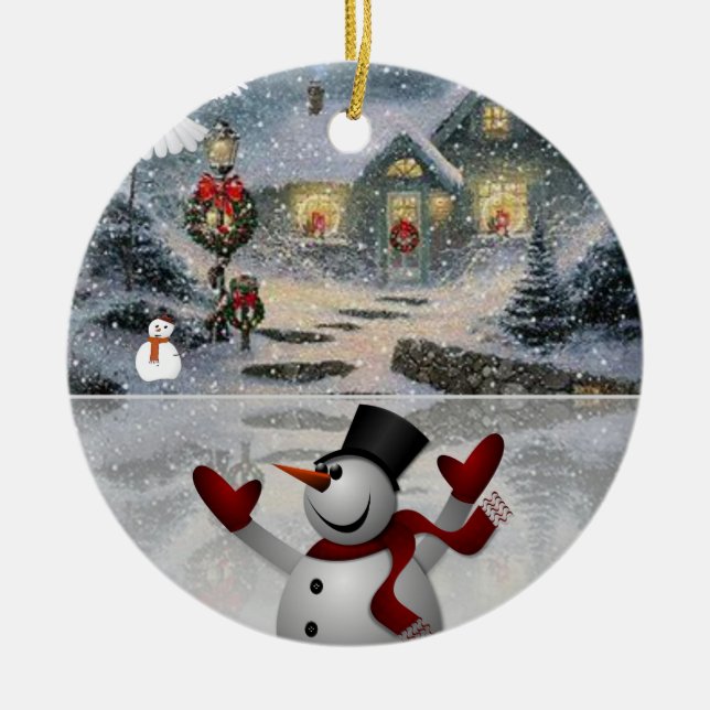 Ornement du Cercle de Noël, Snowman (Devant)