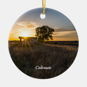 Ornement du cercle de soleil du Colorado abandonné