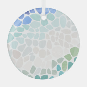 Ornement du cercle de verre de mer coloré