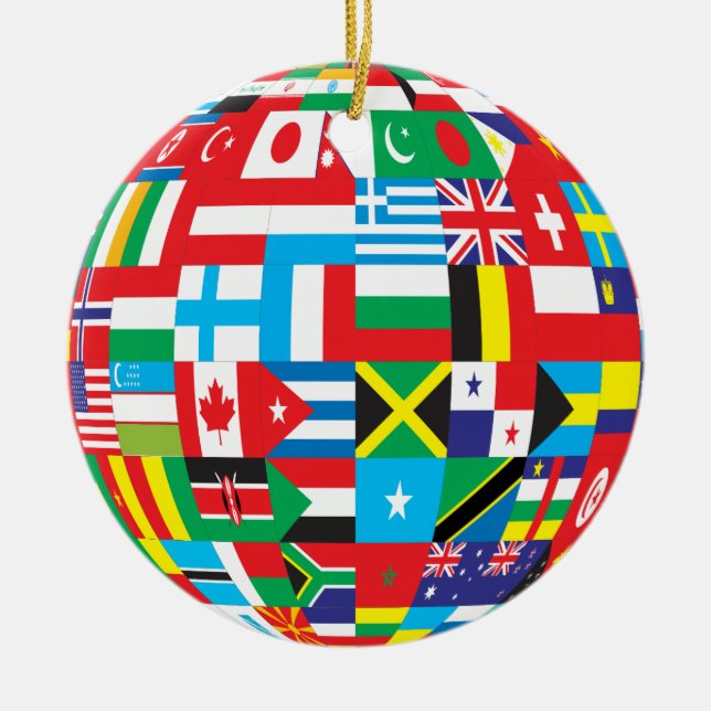 ornement du globe des drapeaux (Devant)