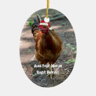 Ornement du message personnalisé du coq de Noël