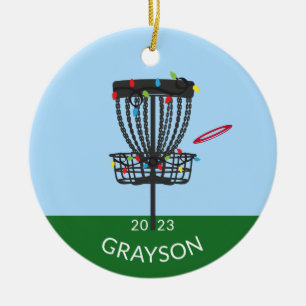 Ornement du monogramme de golf de disque