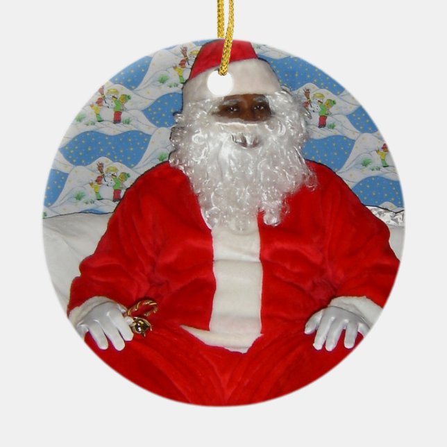 Ornement du père noël d'Américain d'Africain noir (Devant)