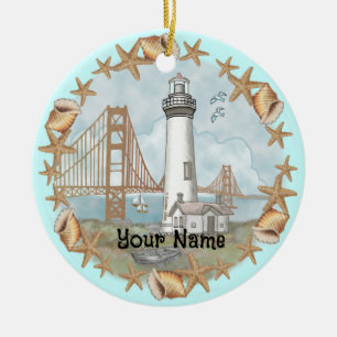 Ornement du phare de California Shells