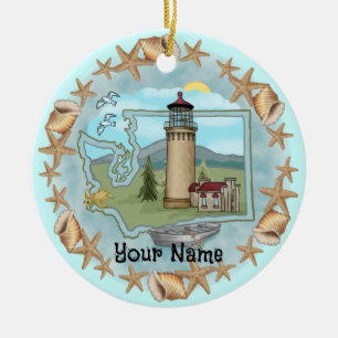 Ornement du phare de Washington Shells