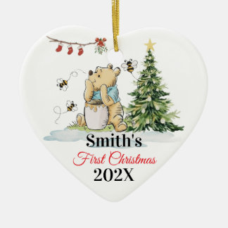 Ornement du premier Noël de bébé | Ours et abeille