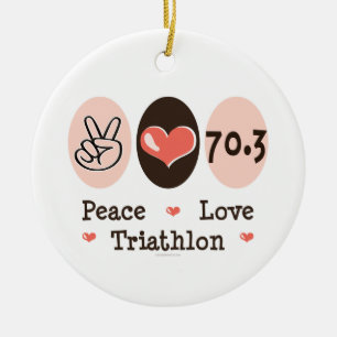 Ornement du triathlon 70,3 d'amour de paix