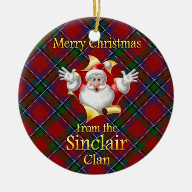 Ornement écossais de Noël de Sinclair de clan (Devant)