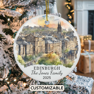 Ornement Edinburgh personnalisé, cadeau Ecosse
