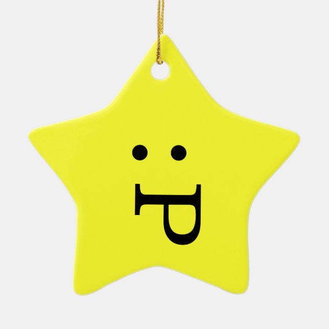 Ornement Emoticon Star - Tongue Sticking Out (Devant)