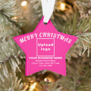 Ornement en acrylique étoile rose Noël Entreprise