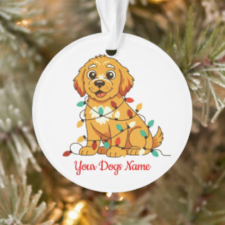 Ornement en acrylique Golden Retriever personnalis
