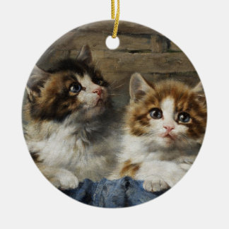 ORNEMENT EN CÉRAMIQUE 二匹の子猫