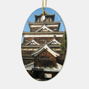 Ornement En Céramique 広島城 de château d'Hiroshima, Hiroshima, Japon