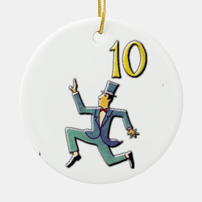 Ornement En Céramique 10 seigneurs un saut (Devant)