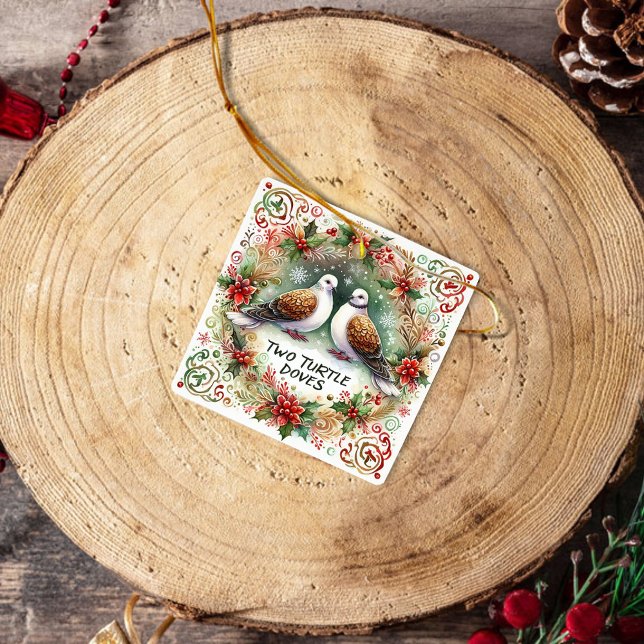 Ornement En Céramique 12 Jours de Noël Deux tourterelles (Créateur téléchargé)