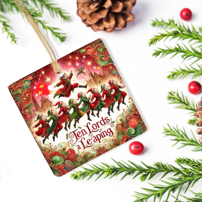 Ornement En Céramique 12 Jours de Noël Dix seigneurs un saut (Créateur téléchargé)
