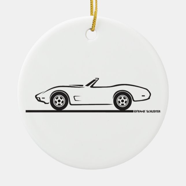 Ornement En Céramique 1974 - 1977 Corvette Convertible (Devant)
