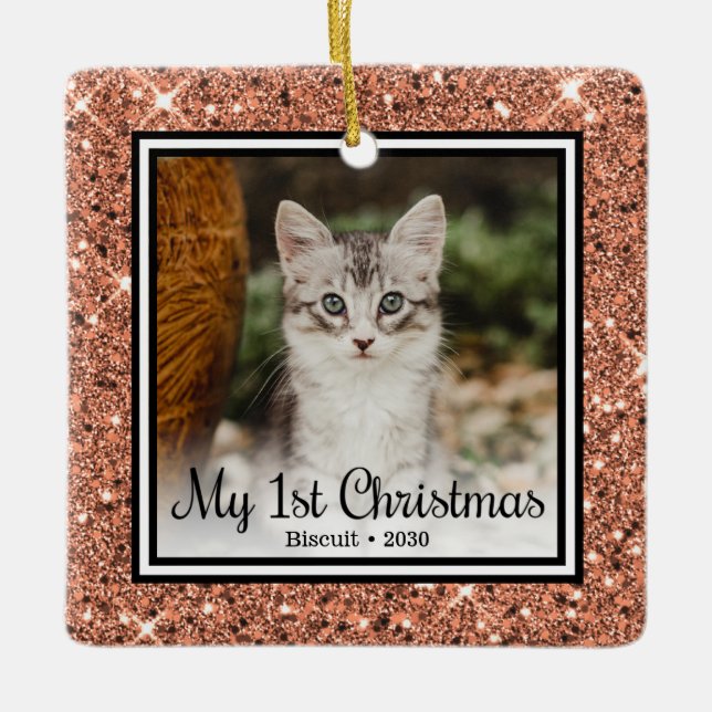 Ornement En Céramique 1er Noël des chatons (Devant)