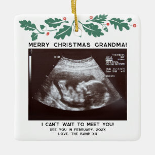 Ornement En Céramique 1er Noël en Grandma Sonogram Holiday Keeps