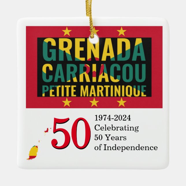 Ornement En Céramique 2024 GRENADA - 50e anniversaire de l'indépendance (Devant)