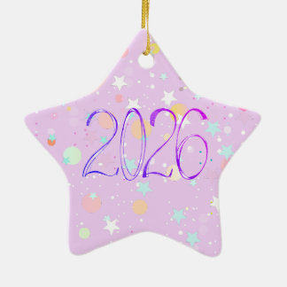 Ornement En Céramique 2026 number new year drawing cute pastel Ornament