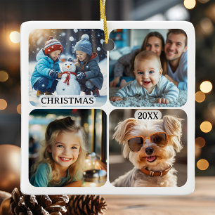 Ornement En Céramique 8 Photos personnalisées Garder Noël
