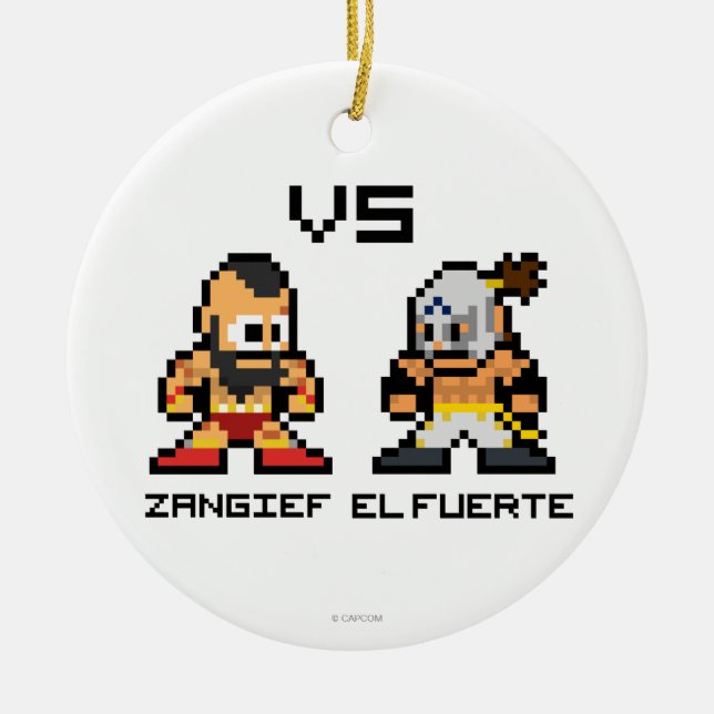 Ornement En Céramique 8bit Zangief CONTRE l'EL Fuerte (Devant)