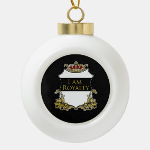 Ornement en céramique à boule avec blason « Je sui