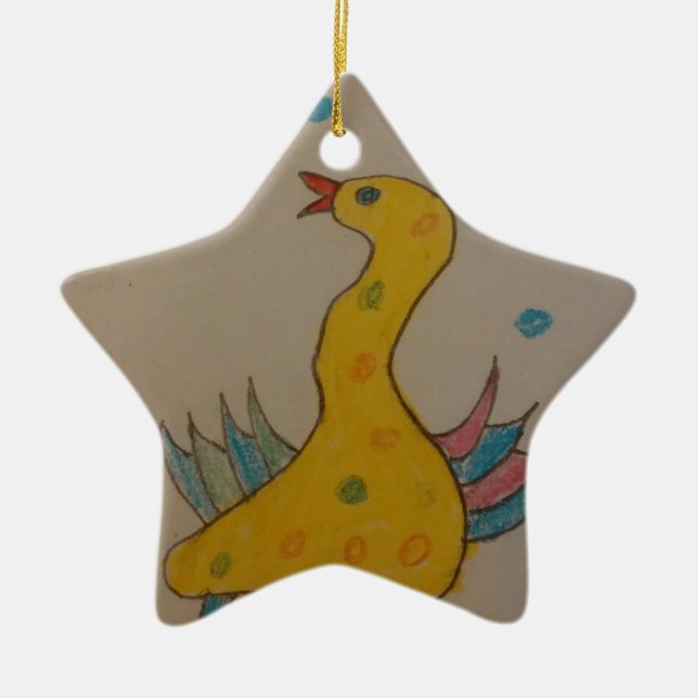 Ornement En Céramique #ABC Art par les enfants, Canard de Pâques (Devant)