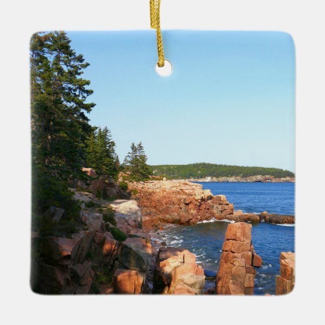 Ornement En Céramique Acadia Rocky Beach près de Thunder Hole (Devant)