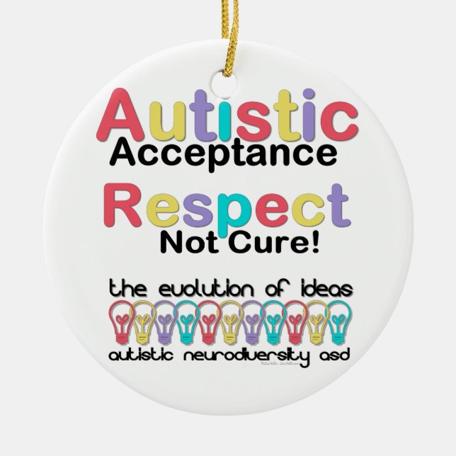 Ornement En Céramique Acceptation autistique Respect non guéri (Devant)