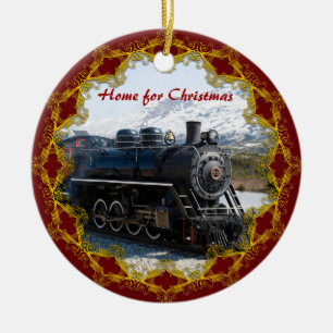 Ornement En Céramique Accueil dans le train pour l'ornement de Noël